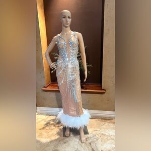 Mew Mew Sarita Tulle Sequin Rhinestone New Year Birthday Dress